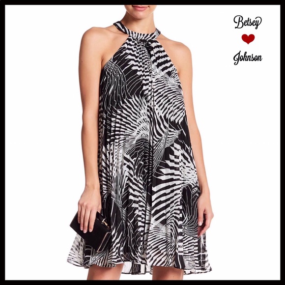 Betsey Johnson Dresses & Skirts - BETSEY JOHNSON PLEATED CHIFFON SLIP PRINT DRESS